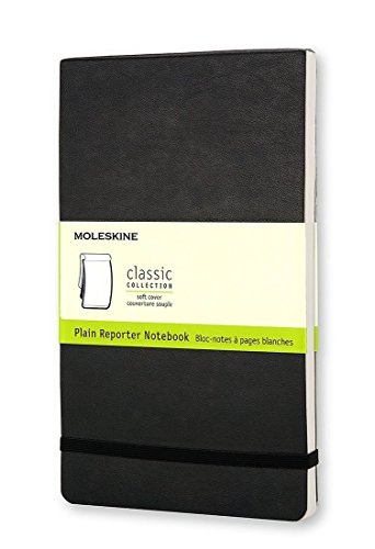 Moleskine - Cuaderno Clásico con Páginas Lisas, Tapa Blanda y Goma Elástica, Color Negro, Tamaño Grande 13 x 21 cm, 240 Páginas