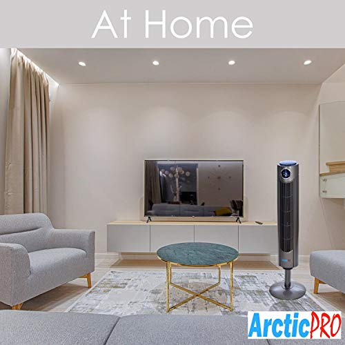 Arctic-Pro Digital Screen Oscillating Tower Fan With Remote Control, Dark Gray, 42-Inch #TOP4