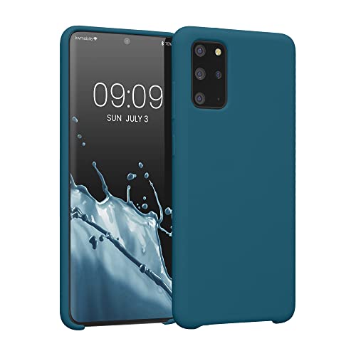 kwmobile Case for Samsung Galaxy S20 Plus Case - Soft Cover - Shockproof Silicone - Wireless Charging Teal Matte