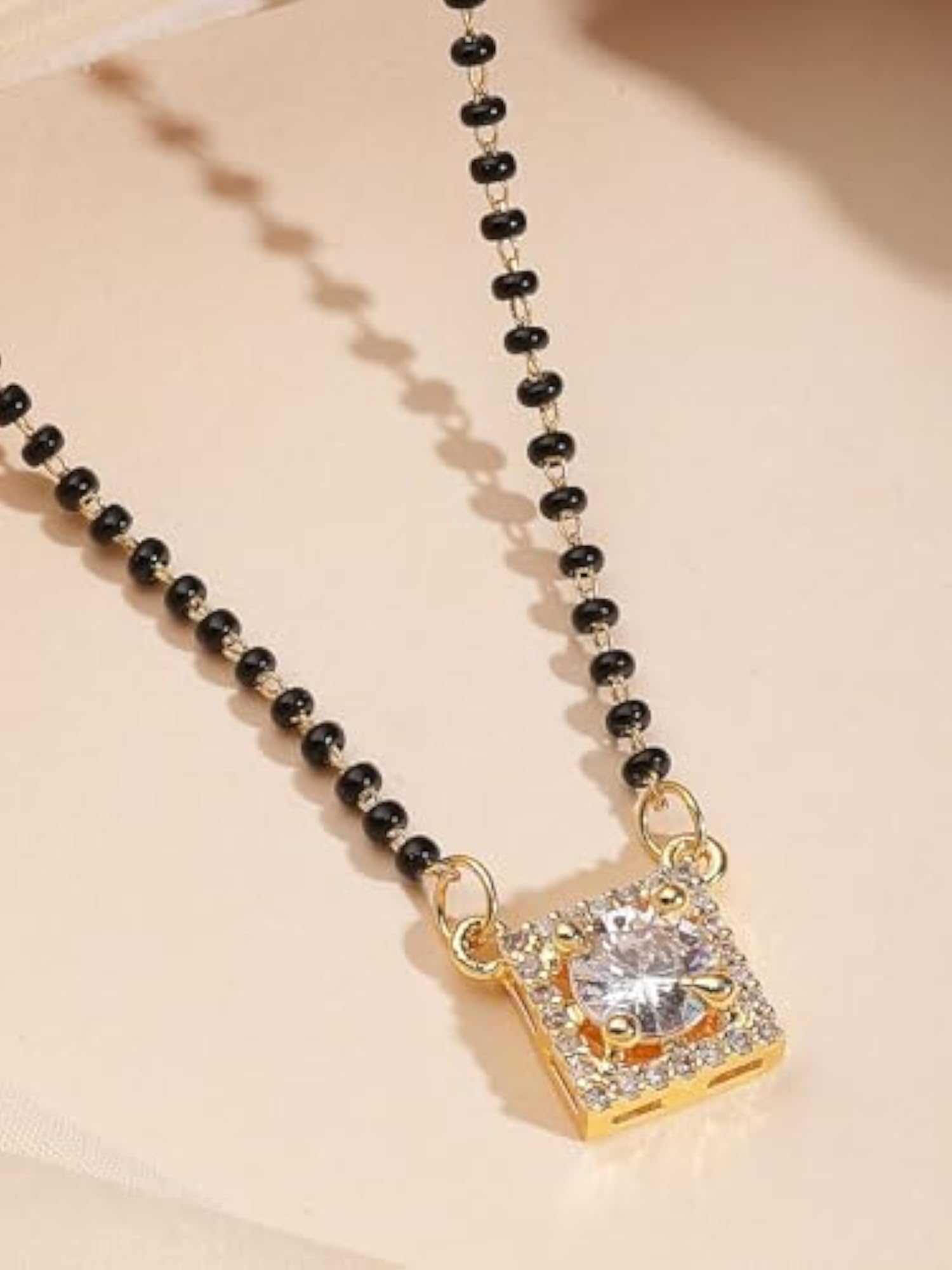 Women's 18K Gold-Plated Square-Shaped Mangalsutra