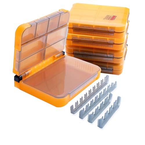 Tcakelox 5 Pack Mini Plastic Tackle Boxes for Small Tackle Box Organizer, Ideal for Fishing Storage Containers, Kayak Fly Boxes Large