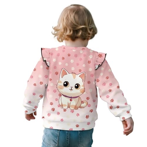 Kawaii Long Sleeve Shirts for Girls Fall Crewneck Sweatshirts Loose Fit Casual Pullover Tops Size 1-8Y2