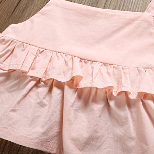 Toddler Baby Girl Tassels Ruffled Halter Crop Tops+Button Down White Wide Legging Pants 3Pcs Summer Strap Outfits 3T