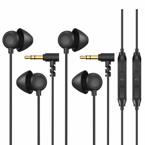 Hearprotek Sleep Earbuds, 2 Pairs Soft Comfortable in-Ear Earphones with Mic-Low Profile Noise Reduction Headphones for Sleeping on Side, Yoga, Travel