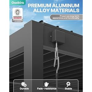 Louvered Pergola 10 x 13 Outdoor Aluminum Pergola with Adjustable Rainproof Roof, Sun and Rain Protection Patio Pergola for Backyard Deck Garden, Dark Gray Louvered Pergola 10 x 13 Outdoor Aluminum Pergola with Adjustable Rainproof Roof Sun and Rain Protection Patio Pergola for Backyard Deck Garden Dark Gray