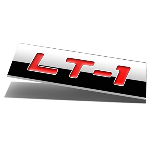 Image of Auto Dynasty Chrome Finish Metal Emblem LT1 Badge (Red Letter)