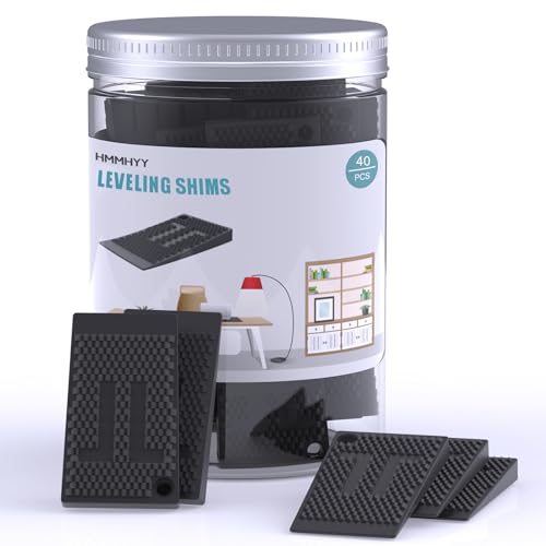 40 Pcs Furniture Leveling Wedge, Plastic Shims, Rubber feet for Leveling, Table Leg Leveler, Furniture Pads, Table Shims, Durable, Non-Slip, Stackable