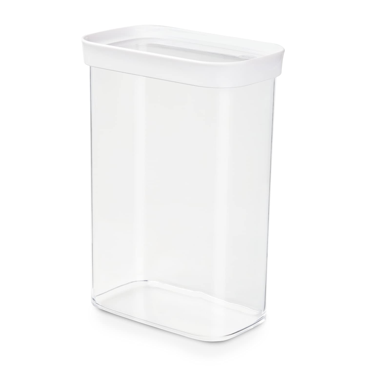 EMSA 513559 Vorratsdose Optima | Für Trockenvorräte | 2,20 L | Stapelbar | Rechteckig | 100 % keimfrei | Frische-Dichtung | 100 % Sicher | Weiß/ Transparent