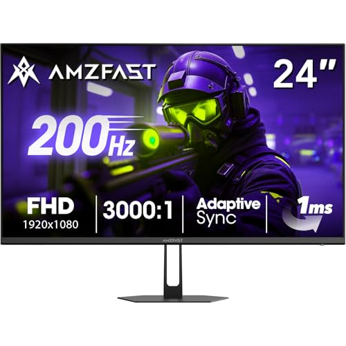 Amzfast 24 Inch Gaming Monitor 180Hz 200Hz FHD 1080p Computer Monitor
