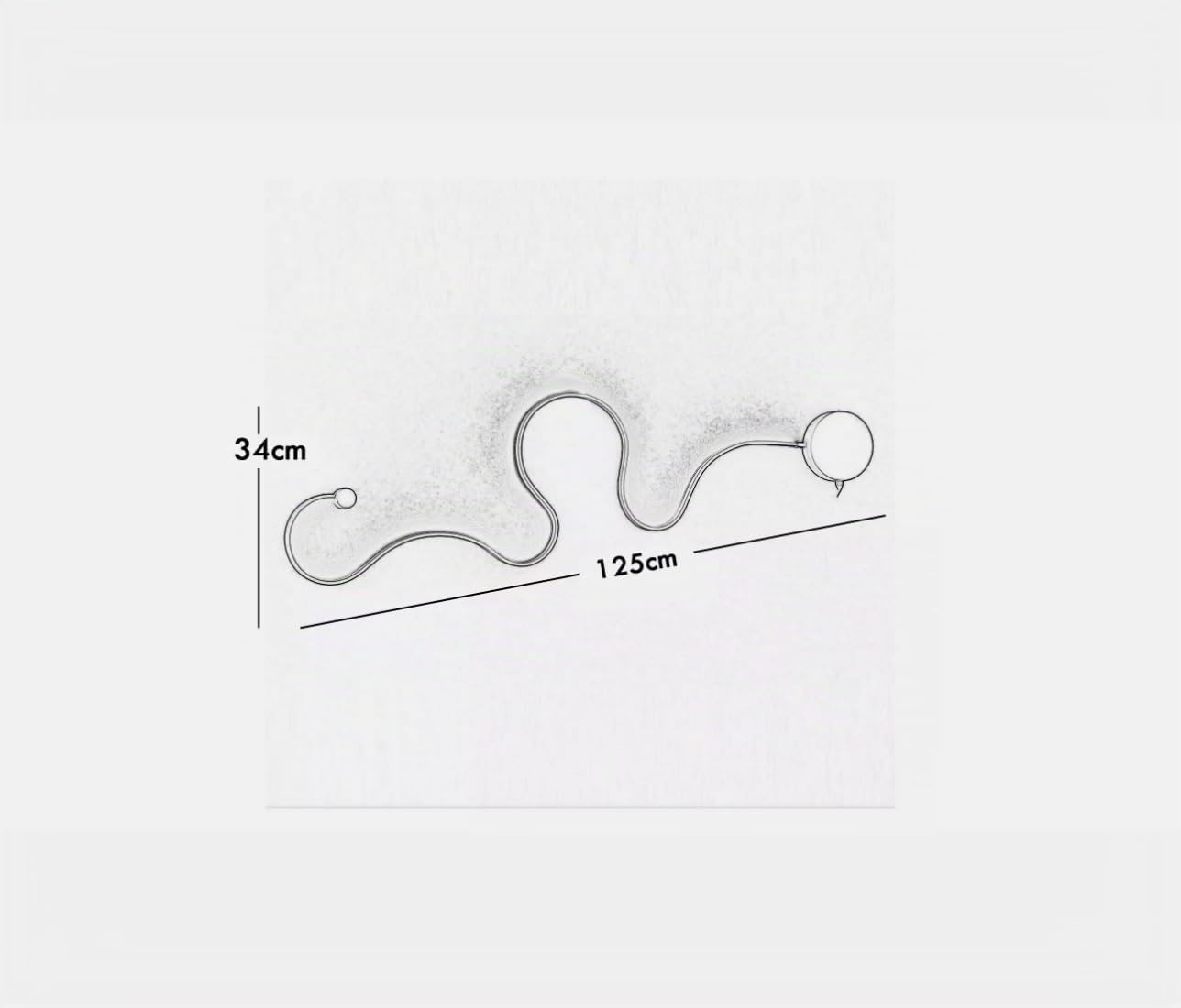Partenopea Applique Serpente Snake Applique lampada da parete a led illuminazione per interno moderno in alluminio luce 28w per Muro 125x34 cm (Grande luce CCT calda naturale fredda)