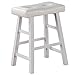 Set of 2, Country Series Counter Stool - 24"H - in White Finish with Faux Leather