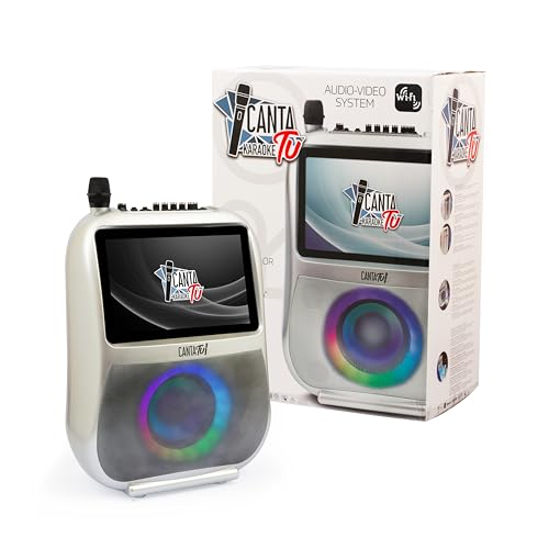 Canta TU Karaoke   Sistema de Audio y Video portátil para Llevar la diversión a Cualquier Lugar, Incluye un micrófono inalámbrico, para Edades Desde 8 años, Famosa (CTC10000)