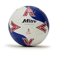 Mitre Training FA Cup Football | High Performance Training Ball | Extra Durable Design, White/Blue/Red, 5 UK
