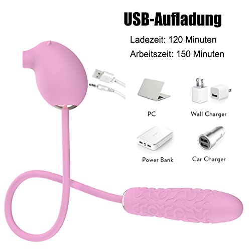 Dazifan Klitoris Sauger Stimulator G-punkt Vagina Massager Vibratoren Dildo Analplug Vibrator mit 7 Vibrationsmodi & 3 Saugmodi Wasserdichtes Masturbator Sexspielzeug für Frauen Männer Paare – Bild 5