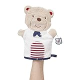Fehn 078817 Waschhandschuh Teddy / Waschlappen mit Tiermotiv für fröhlichen Badespaß, für Babys und Kinder ab 0+ Monaten