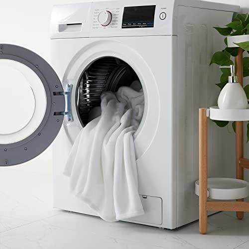 KMUSET Fleece Blanket Throw Size White Lightweight Super Soft Cozy Luxury Bed Blanket Microfiber