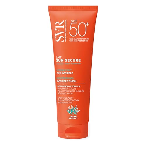 SVR SUN SECURE Face & Body Sunscreen SPF 50+ Milk for All Skin Types, Very High UVA/UVB Factor 50 Sun Cream, Non-Greasy, Reef-Safe, All Ages