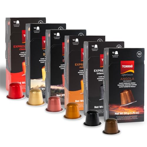 Torrié Coffee Pods Compatible with Nespresso® Original Machines | Aluminium Capsules | Variety Pack (60 pods)