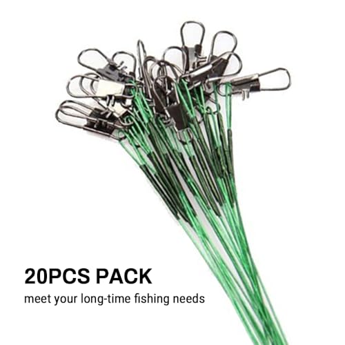 ACAGALA Steel Leader Fishing 20pcs Wire Leaders Nylon y Acero miniatura 2