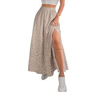 Avanova Women Boho Floral Slit Maxi Skir...