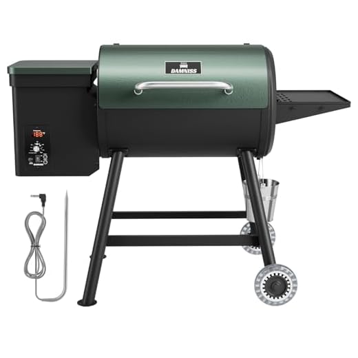 Electric Pellet Grill 456 SQ.IN Cook Area Pellet Smoker with Auto Feed & PID Controller 500°F Max Temperature 8 in 1 BBQ Grill with Meat Probe & Side Table with Hooks Perfect for Outdoor BBQ