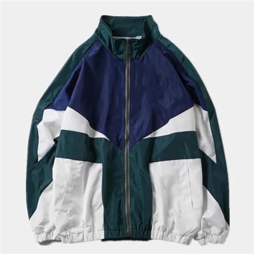 Men Spring Summer College Style Varsity Jacket Letter Embroidery Bomber Jacket Street Loose Patchwork Coat4