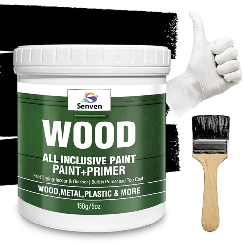 Black Paint 150ML Acrylic Black Paints for Wood, Furniture, 