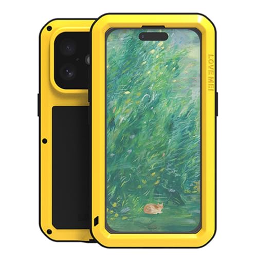 Coque aluminium iPhone 16 intégrale jaune antichoc verre