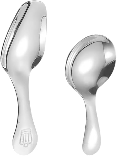 OSALADI Cuchara de té compacta de 2 piezas cuchara de gelatina cuchara de pudín cuchara de mesa mini cuchara de postre mini cucharas de postre