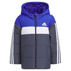 adidas Unisex Kids Colorblock Winter Midweight Jacket,Semi Lucid Blue