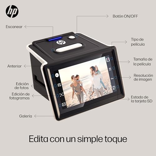 HP FilmScan - Digitalizador y escáner de película y Diapositivas con Pantalla LCD táctil de 5”, Convierte rápidamente Negativos y Diapositivas de 135, 126 y 110 a Fotos Digitales JPEG de 22MP - imagen 4