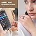 Smart Ring,24H Body/Sleeping/Fitness Monitor with Wireless Charging,Health Ring with IP68 Waterproof,Fitness Tracker for Men/Women,Portable APP Connection for Music Reading Photo (Black, 12#)