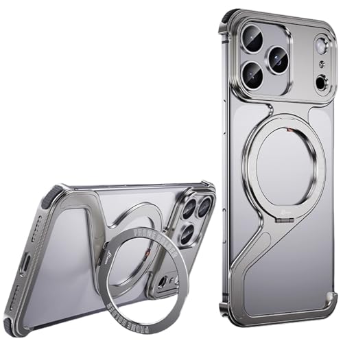 Coque iPhone 17 Pro Max creuse en aluminium béquille magnétique