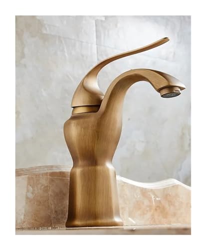 Robinets de bassin en laiton antique mitigeur de salle de bain a pont monotrou