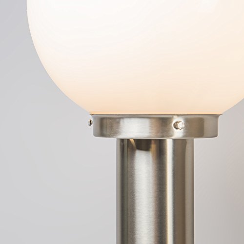 Qazqa - Nowoczesna lampa zewnętrzna słup stal nierdzewna 100 cm - Sfera - E27 | 1 światło - Stal nierdzewna - Odpowiednie dla Oświetlenie zewnętrzne