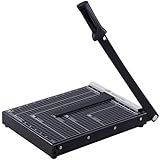 ISDIR 12-Inch Guillotine Paper Cutter, 15 Sheet Capacity, Blade Lock & Magnetic Guide, Heavy-Duty Metal Base for Precision Cutting of Cardstock, Photos, and Crafts - Ideal for Home & Office