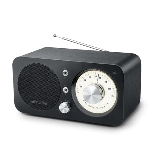 Muse M-095 BT Bluetooth Retro-Radio mit UKW Tuner, NFC und USB-Ladeanschluss (Teleskop-Antenne, AUX), schwarz