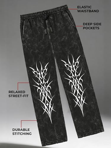Image of fanideaz Mens Cotton Baggy Trackpant for Men | Streetwear Loose Fit Track Pants for Men | Comfortable Breathable Cotton Casual Wear Lower for man Stylish
