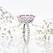 DoubleAccent Sterling Silver Ring Emerald Cut 8.5 carat Super Light Pink CZ Stone Cocktail Ring 14MM (Size 5 to 10), 7