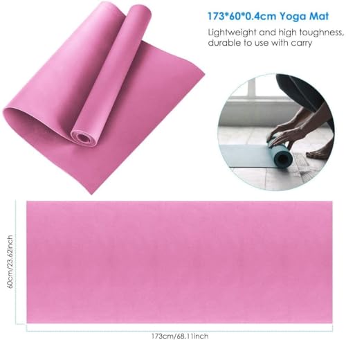 Image of 4MM Thick, Light Weight with Anti-Slip Dual Side Embossed Yoga Mat For Men and Women (Pink, 4 MM)