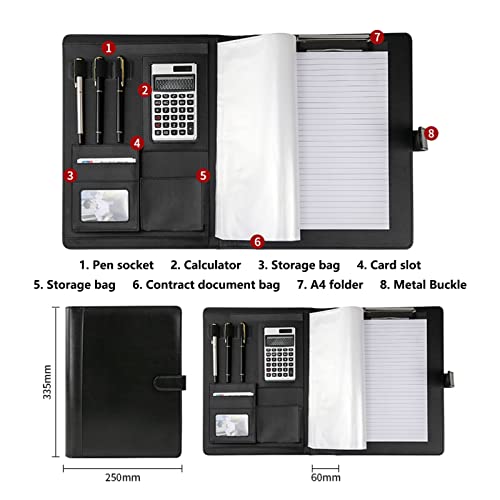 Bloc-notes rechargeable A4 avec fermeture magnétique et porte-document