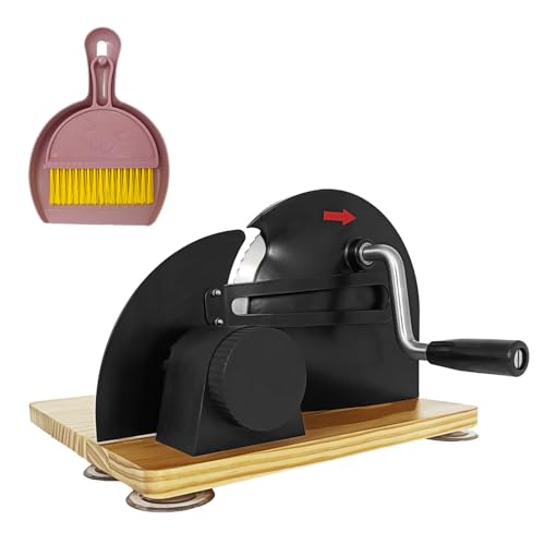 Botiliceer Manueller Brotschneider für Sauerteigbrot, Einstellbare Dicke, Faltbarer Brotschneider mit Handkurbel, Edelstahlklinge, Saugnapf und Reinigungssets