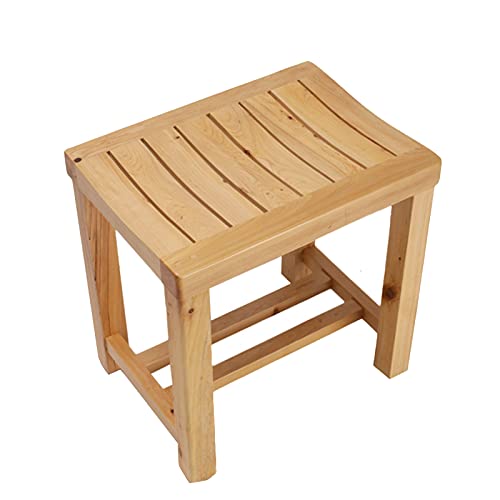 TBLOTYD Stools Shower Stool Bath Chair Solid Wood Bathing Seat Bench | Multi-Function Pedal Stool for Kitchen Living Room and Bathroom | Non-Slip Shower Seat for Seniors/42 * 28,44 * 33 * 45 Cm