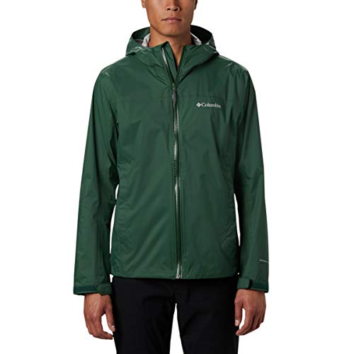 Columbia Men's Evapouration Rain Jacket, Rain Forest, Large