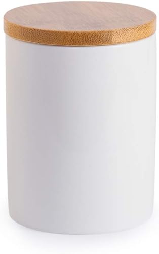 Miniatura 13 de Azucarero de cerámica con tapas de bambú y bandeja para servir cucharas, recipiente de azúcar de porcelana para azúcar, té, café, especias