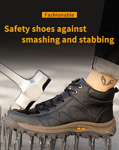 Micoklinlin Steel Toe Shoes for Men Waterproof Microfiber Leather Safety Boots Fashion Lightweight Industrial Work Sneakers3