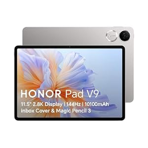 HONOR Pad V9, 2.8K 144Hz Eye Comfort Display, 10100mAh Battery, 256GB Storage Wi-Fi Tablet Gray Bundle with inbox Flip cover Magic Pencil 3