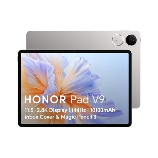 HONOR Pad V9, 2.8K 144Hz Eye Comfort Display,10100mAh Battery, 256GB Storage Wi-Fi Tablet Gray Bundle with inbox Flip cover Magic Pencil 3