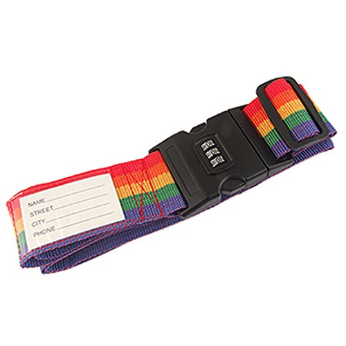 Image of Aexit Luggage Pastel Padlocks & Hasps Stripes Password Combination Lock Combination Padlocks Strap Belt