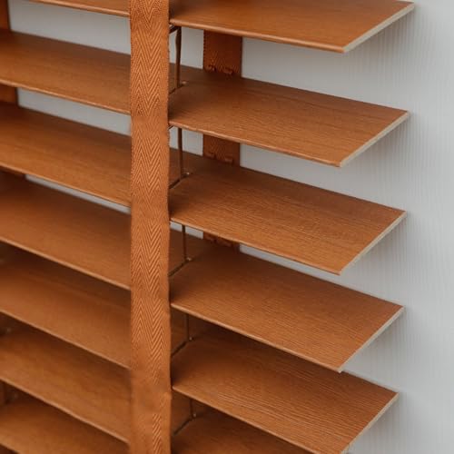 ブラインド 木製 羽幅50mm ウッドブラインド 幅40 50 60 70 80 90 100 110 120 130 140 150 160 180cm×高さ40~230cm 窓用 目隠し ブラインドカーテン ブラウン 間仕切り 日よけ 屋内/屋外遮光(